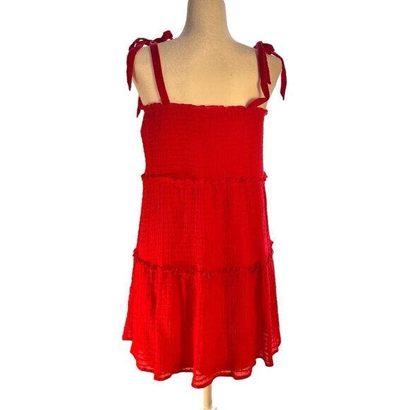 Altar'd State Red Mini Sundress with Square Neck Sz L - Picture 3 of 10